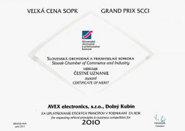 Certifikát od SOPK